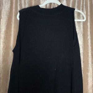 Cold shoulder mock neck sweater